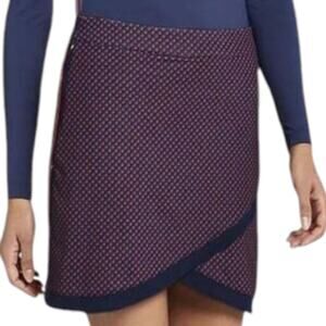 PETER MILLAR Women's Performance Deco Star Laura Wrap Golf Skort Sz XSMALL Navy